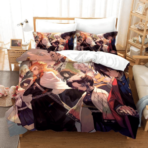 Parure de lit Demon Slayer Kimetsu No Yaiba 6, Personnages Housse De Couette Ensemble De Literie