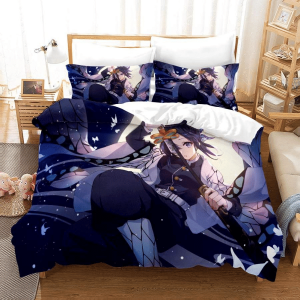 Parure de lit Demon Slayer Kimetsu No Yaiba Kochou Shinobu 6 Housse De Couette Ensemble De Literie