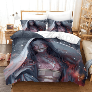 Parure de lit Demon Slayer Kimetsu No Yaiba Kamado Nezuko 1 Housse De Couette Ensemble De Literie