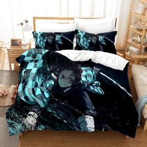 Parure de lit Demon Slayer Kimetsu No Yaiba Kamado Tanjiro 7 Housse De Couette Ensemble De Literie