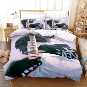 Parure de lit Demon Slayer Kimetsu No Yaiba Kochou Shinobu 8 Housse De Couette Ensemble De Literie