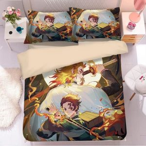 Parure de lit Demon Slayer Kimetsu No Yaiba Kamado Tanjiro Housse De Couette Ensemble De Literie