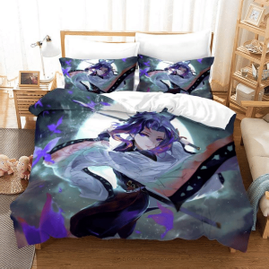Parure de lit Demon Slayer Kimetsu No Yaiba Kochou Shinobu 11 Housse De Couette Ensemble De Literie