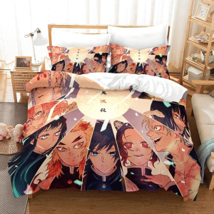 Parure de lit Demon Slayer Kimetsu No Yaiba 7, Personnages Housse De Couette Ensemble De Literie