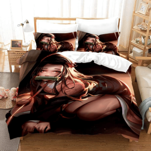 Parure de lit Demon Slayer Kimetsu No Yaiba Kamado Nezuko 6 Housse De Couette Ensemble De Literie
