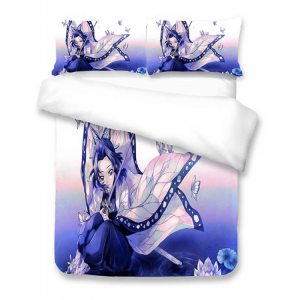 Parure de lit Demon Slayer Kimetsu No Yaiba Kochou Shinobu 3 Housse De Couette Ensemble De Literie