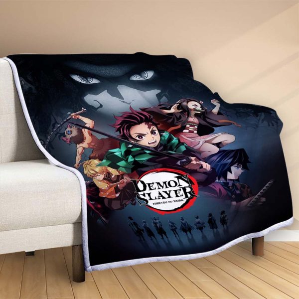 Couverture Demon Slayer Kimetsu no Yaiba Personnages 1004 Plaid Polaire Plaid Canapé – Image 2