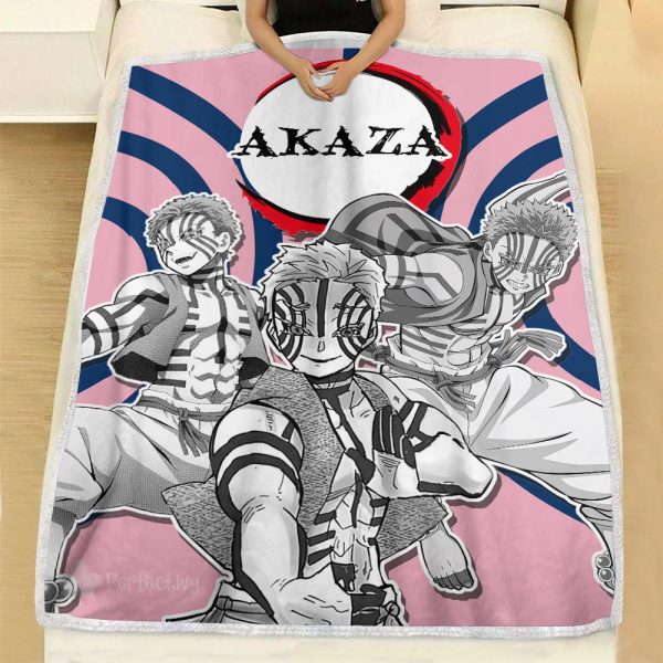 Couverture Akaza Demon Slayer 01 Plaid Polaire Plaid Canapé – Image 3