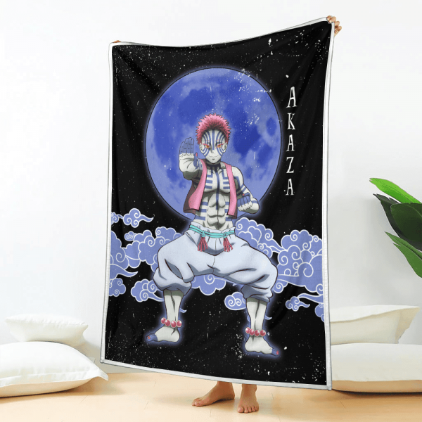 Couverture Akaza Demon Slayer 02 Plaid Polaire Plaid Canapé – Image 2