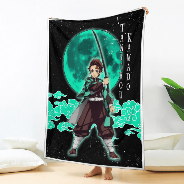 Couverture Tanjirou Kamado Demon Slayer Plaid Polaire Plaid Canapé – Image 2