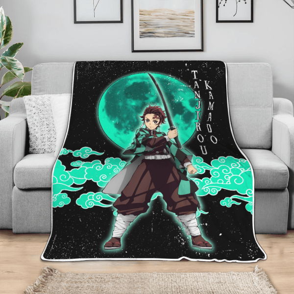 Couverture Tanjirou Kamado Demon Slayer Plaid Polaire Plaid Canapé – Image 3