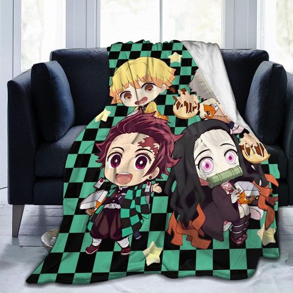 Couverture Demon Slayer Tous les personnages 1003 Plaid Polaire Plaid Canapé – Image 2