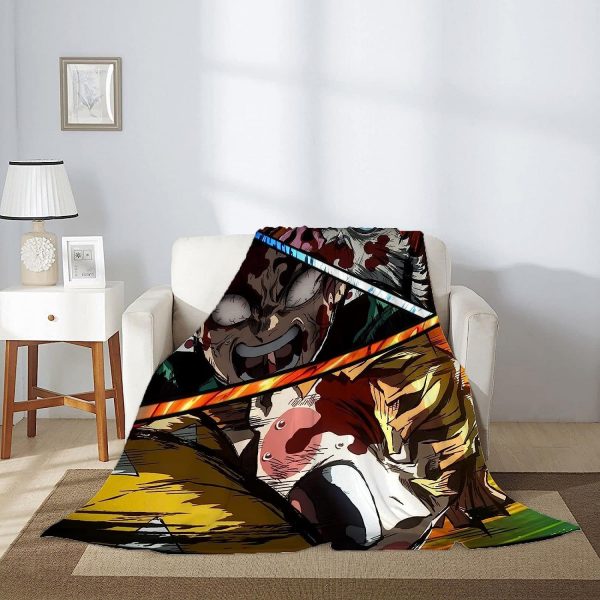 Couverture Demon Slayer Tanjiro Zenitsu Inosuke 1001 Plaid Polaire Plaid Canapé – Image 2