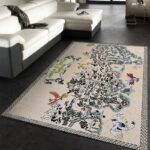Tapis de salon Carte des régions de Kanto et Johto Pokemon Tapis de chambre