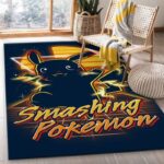 Tapis de salon Pikachu Pokémon Retro Smashing Pocket Monster Tapis de chambre