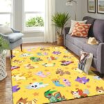 Tapis de salon Pokemon Chibi Motif Mignon Jaune Tapis de chambre