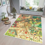Tapis de salon Picachu et Monstre dans le jardin des miracles Pokemon Manga Tapis de chambre