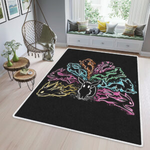 Tapis de salon Tous les monstres dans Pokemon Manga Neon Tapis de chambre