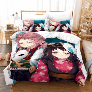 Parure de lit Demon Slayer Kimetsu No Yaiba 10, Personnages Housse De Couette Ensemble De Literie
