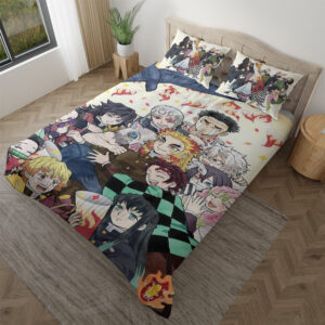 Parure de lit Demon Slayer Kimetsu No Yaiba, Demon Slayer Kimetsu No Yaiba Housse De Couette Ensemble De Literie