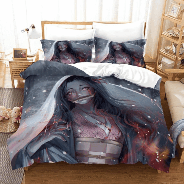 Parure de lit Demon Slayer Kimetsu No Yaiba Kamado Nezuko 1 Housse De Couette Ensemble De Literie
