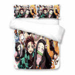 Parure de lit Demon Slayer Kimetsu No Yaiba 4, Personnages Housse De Couette Ensemble De Literie