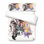 Parure de lit Demon Slayer Kimetsu No Yaiba 9, Personnages Housse De Couette Ensemble De Literie