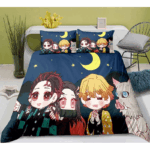Parure de lit Demon Slayer Kimetsu No Yaiba 3, Personnages Housse De Couette Ensemble De Literie