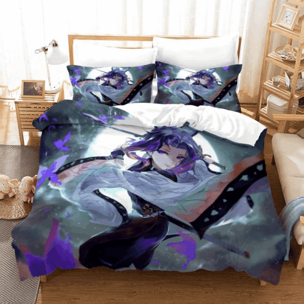 Parure de lit Demon Slayer Kimetsu No Yaiba Kochou Shinobu 11 Housse De Couette Ensemble De Literie