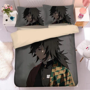 Parure de lit Demon Slayer Kimetsu No Yaiba Giyu Tomioka Housse De Couette Ensemble De Literie