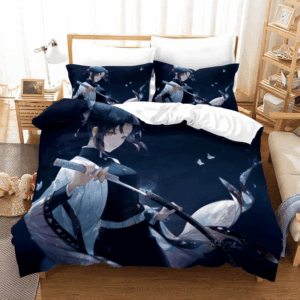 Parure de lit Demon Slayer Kimetsu No Yaiba Kochou Shinobu 5 Housse De Couette Ensemble De Literie