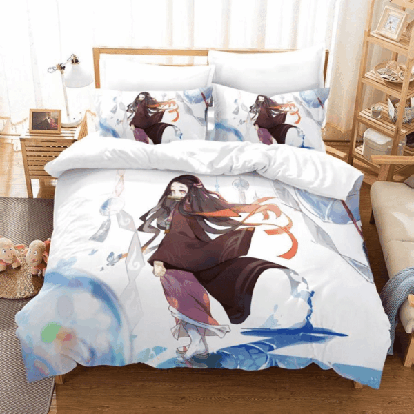 Parure de lit Demon Slayer Kimetsu No Yaiba Kamado Nezuko 5 Housse De Couette Ensemble De Literie