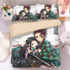 Parure de lit Demon Slayer Kimetsu No Yaiba tanjiro nezuko 4 Housse De Couette Ensemble De Literie