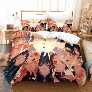 Parure de lit Demon Slayer Kimetsu No Yaiba 7, Personnages Housse De Couette Ensemble De Literie