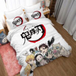 Parure de lit Démon Kimetsu No Yaiba Housse De Couette Ensemble De Literie