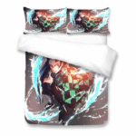 Parure de lit Demon Slayer Kimetsu No Yaiba Kamado Tanjiro 5 Housse De Couette Ensemble De Literie