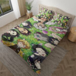 Parure de lit Demon Slayer Kimetsu No Yaiba Housse De Couette Ensemble De Literie