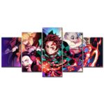 Tableau Demon Slayer Kimetsu No Yaiba Tous les personnages 5 Toile Avec Cadre