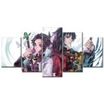 Tableau Shinobu Giyu Tomioka Demon Slayer Kimetsu No Yaiba Toile Avec Cadre
