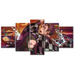 Tableau Tanjiro Nezuko Demon Slayer Kimetsu No Yaiba Toile Avec Cadre