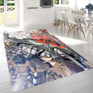 Tapis de salon Attaque d'Eren contre Mikasa sur la bataille de Titan Tapis de chambre