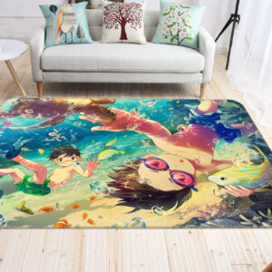 Tapis de salon Garçon Natation Anime 1 Tapis de chambre