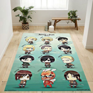 Tapis de salon L' L'Attaque des Titans-Attack On Titan Chibi Personnages Tapis de chambre