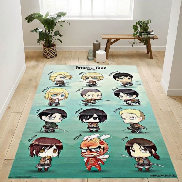 Tapis de salon L' L'Attaque des Titans-Attack On Titan Chibi Personnages Tapis de chambre