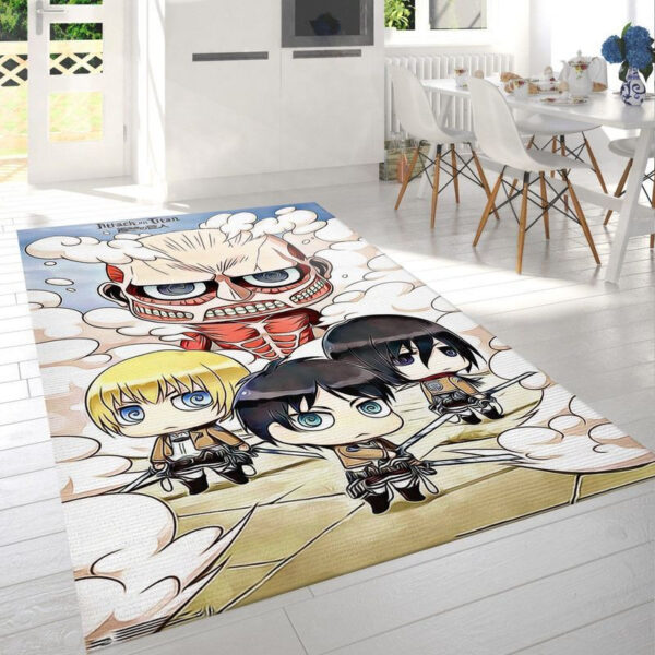 Tapis de salon L' L'Attaque des Titans-Attack On Titan Chibi Group Tapis de chambre