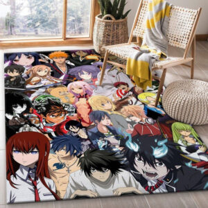 Tapis de salon Tous les personnages Anime Manga Crossover 4 Tapis de chambre