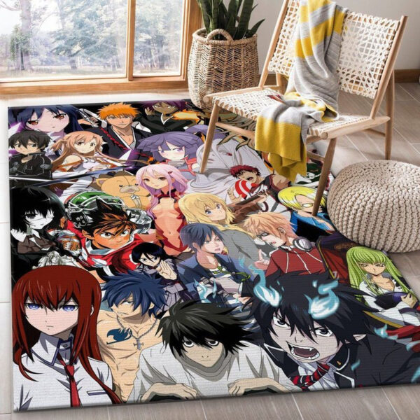 Tapis de salon Tous les personnages Anime Manga Crossover 4 Tapis de chambre
