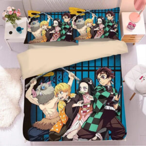 Housse De Couette Demon Slayer Kimetsu No Yaiba 18 Parure de lit Ensemble De Literie