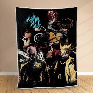 Plaid Luffy et personnages d'anime Couverture Polaire Plaid Canapé