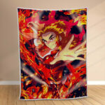 Couverture Rengoku Demon Slayer Kimetsu no Yaiba Plaid Polaire Plaid Canapé